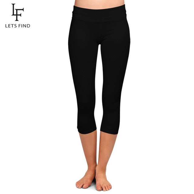 C2C LETSFIND Milk Silk High Waist Plus Size Capri Ladies Leggings