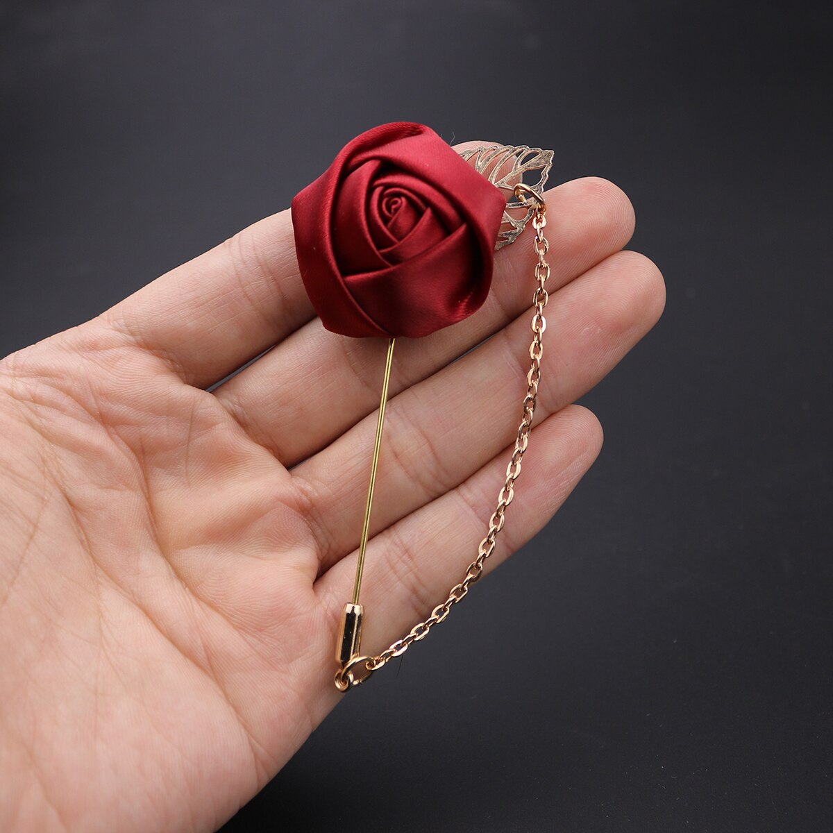 C2C LKY Silk Boutonniere Wedding Pin for Men