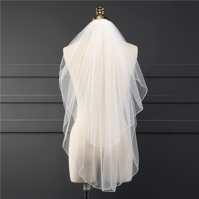 Two Layer Veil Solid Color Soft Tulle