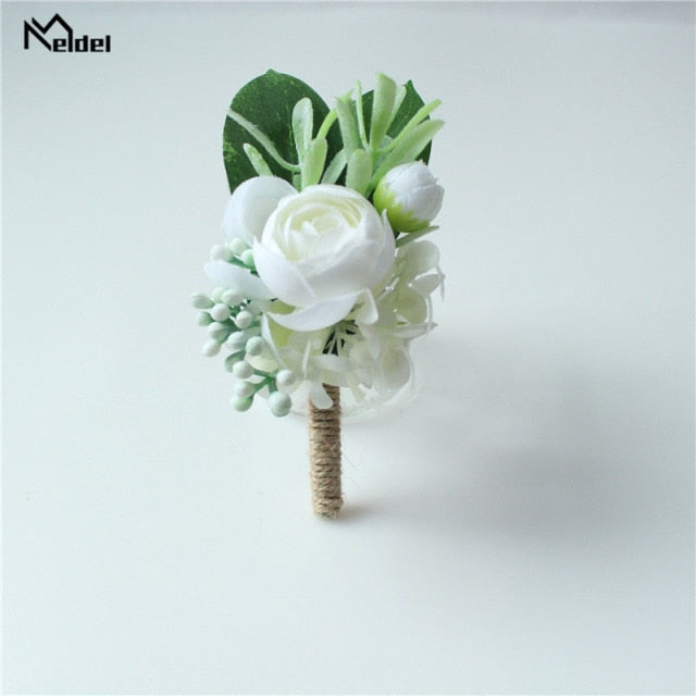 C2C Wedding Silk Rustic Boutonniere