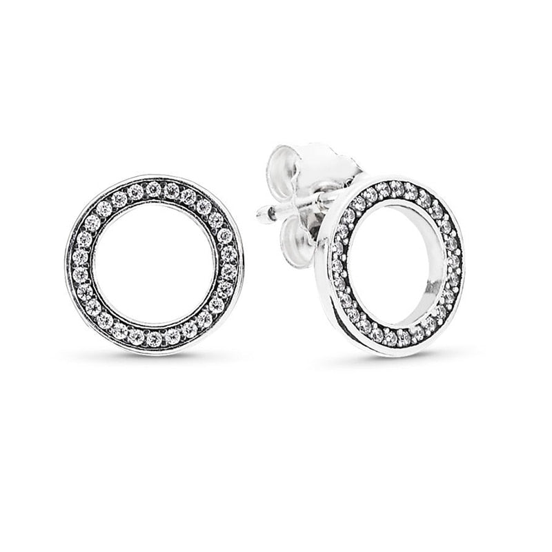 Rose Gold & Silver Stud Earrings For Ladies-Anti Allergy