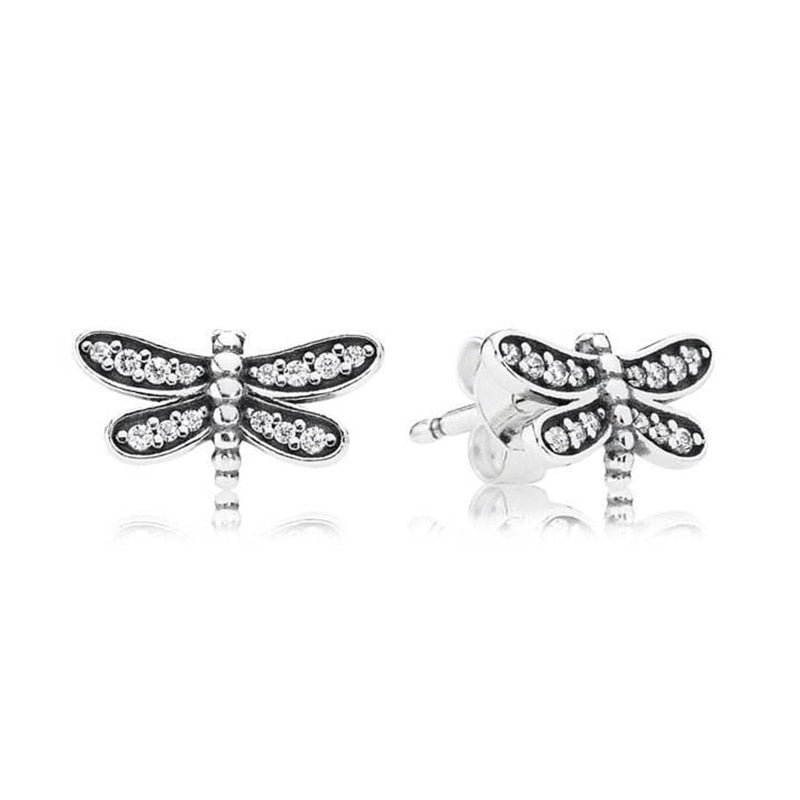 Rose Gold & Silver Stud Earrings For Ladies-Anti Allergy