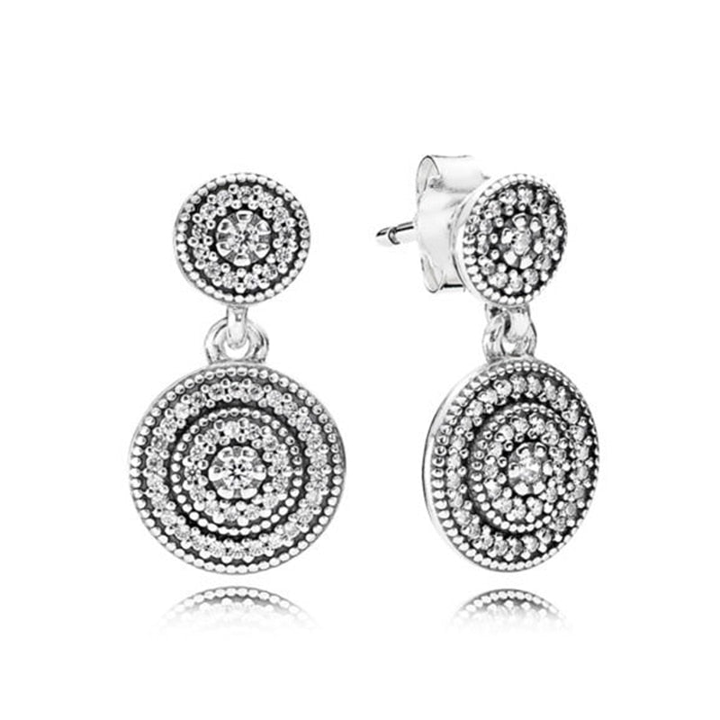 Rose Gold & Silver Stud Earrings For Ladies-Anti Allergy