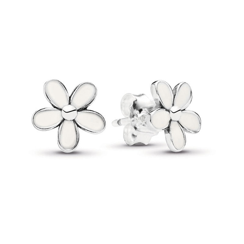 Rose Gold & Silver Stud Earrings For Ladies-Anti Allergy