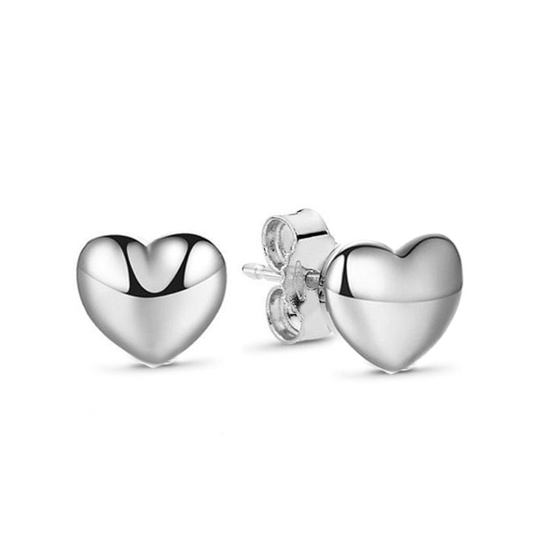 Rose Gold & Silver Stud Earrings For Ladies-Anti Allergy