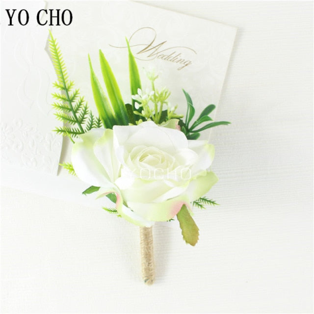 C2C Men Boutonniere Wedding Wrist Corsage Bracelet