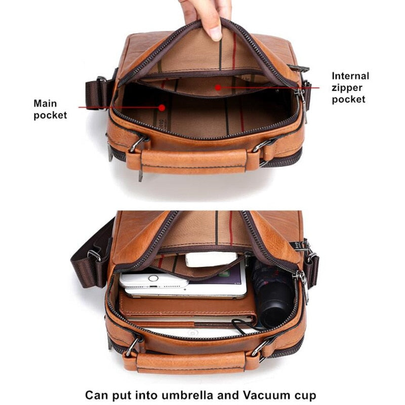 C2C Men's Crossbody Versatile Shoulder Leather Bag