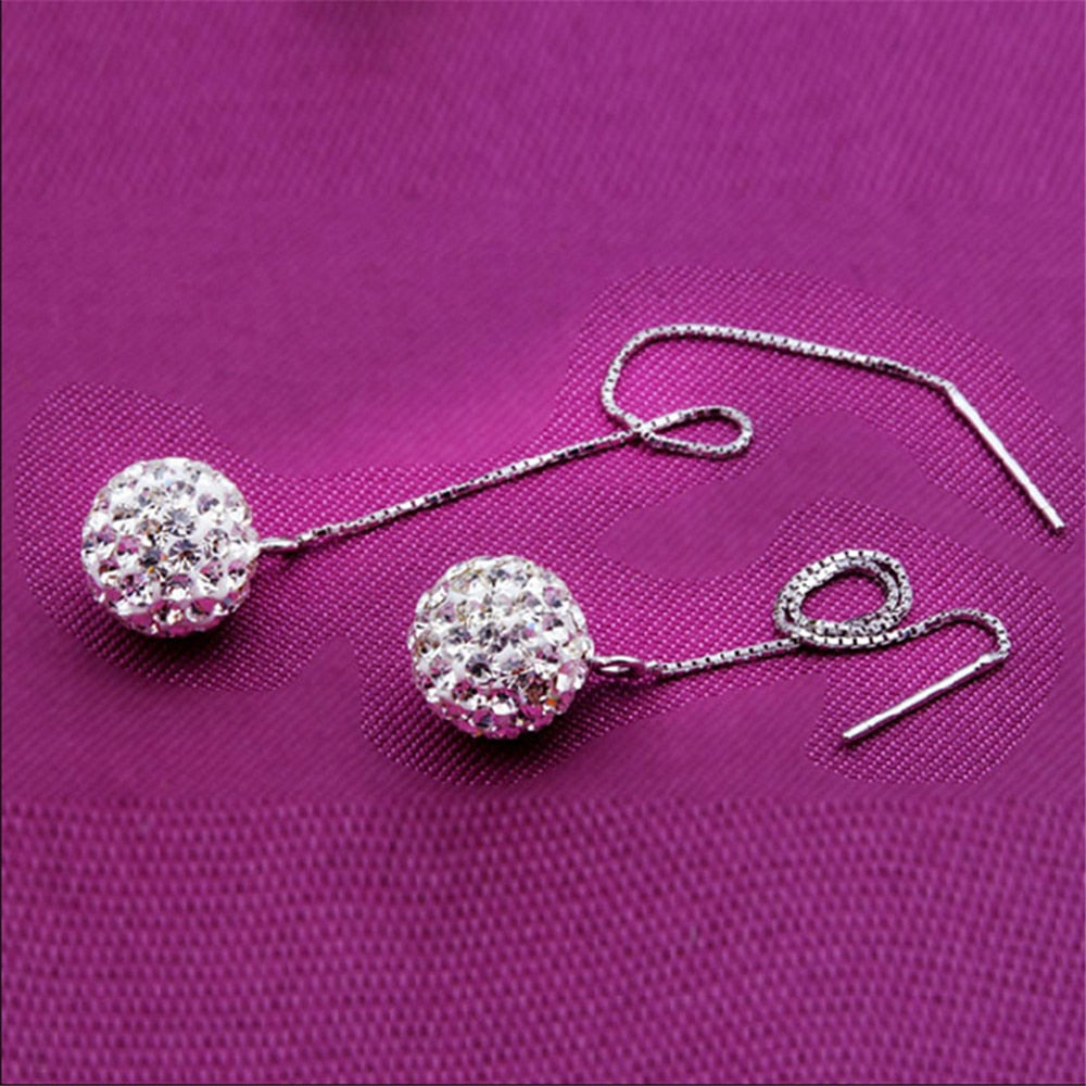 NEHZY  925 sterling silver Shambhala zirconia high-end vintage stud water drop earrings
