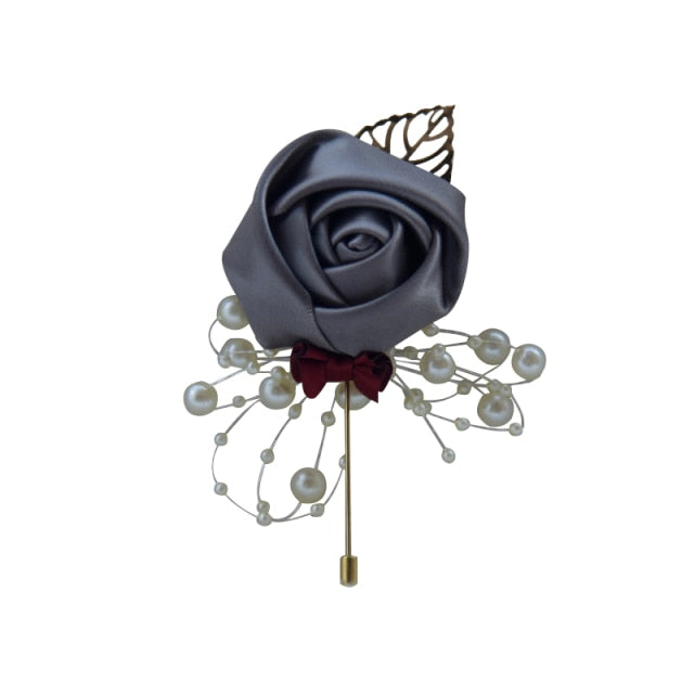 Kyunovia Wedding Corsage Flower Brooch Groomsmen