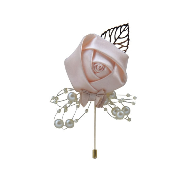 Kyunovia Wedding Corsage Flower Brooch Groomsmen