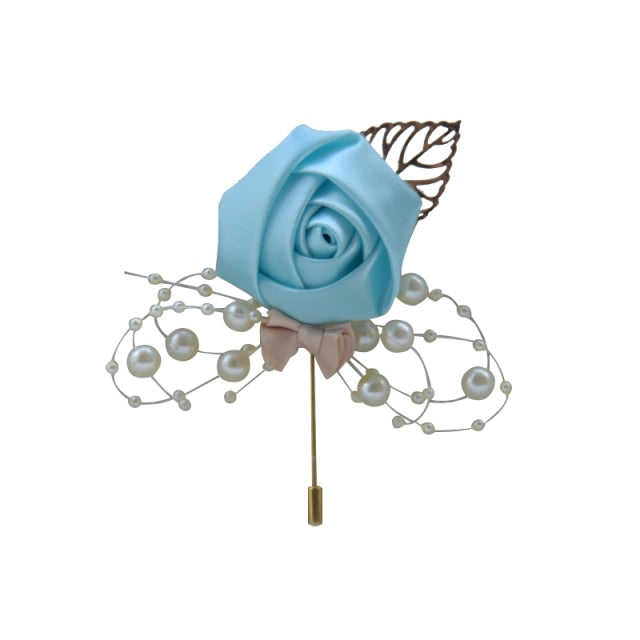 Kyunovia Wedding Corsage Flower Brooch Groomsmen