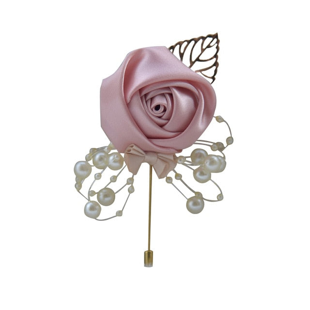 Kyunovia Wedding Corsage Flower Brooch Groomsmen