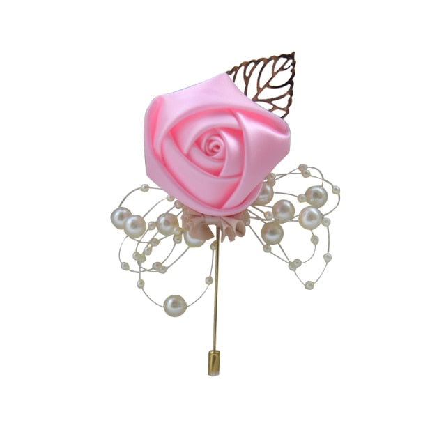 Kyunovia Wedding Corsage Flower Brooch Groomsmen