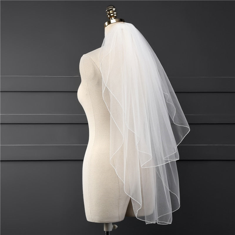Two Layer Veil Solid Color Soft Tulle