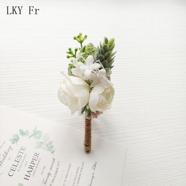 C2C Boutonniere Flowers Wedding Corsage Pin