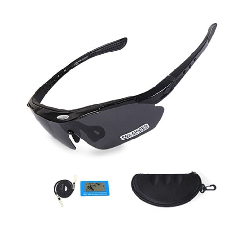 NEWBOLER 2 Frame Polarized Cycling Googles Unisex Sun Glasses with 5 Lens