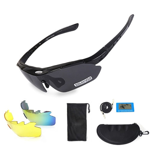 NEWBOLER 2 Frame Polarized Cycling Googles Unisex Sun Glasses with 5 Lens