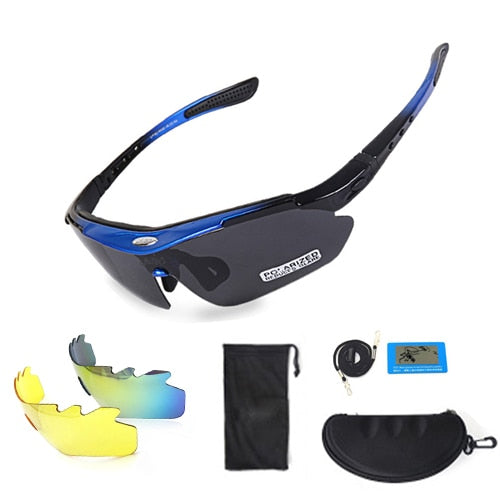 NEWBOLER 2 Frame Polarized Cycling Googles Unisex Sun Glasses with 5 Lens