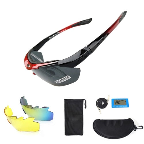 NEWBOLER 2 Frame Polarized Cycling Googles Unisex Sun Glasses with 5 Lens