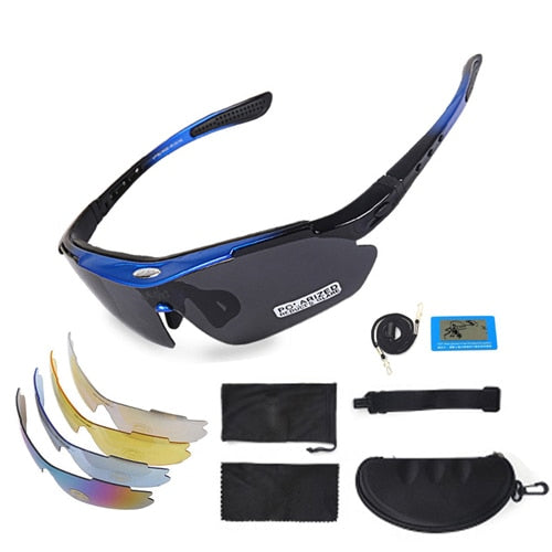 NEWBOLER 2 Frame Polarized Cycling Googles Unisex Sun Glasses with 5 Lens