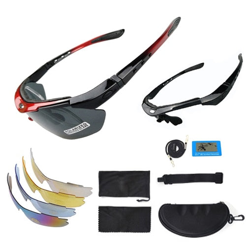 NEWBOLER 2 Frame Polarized Cycling Googles Unisex Sun Glasses with 5 Lens