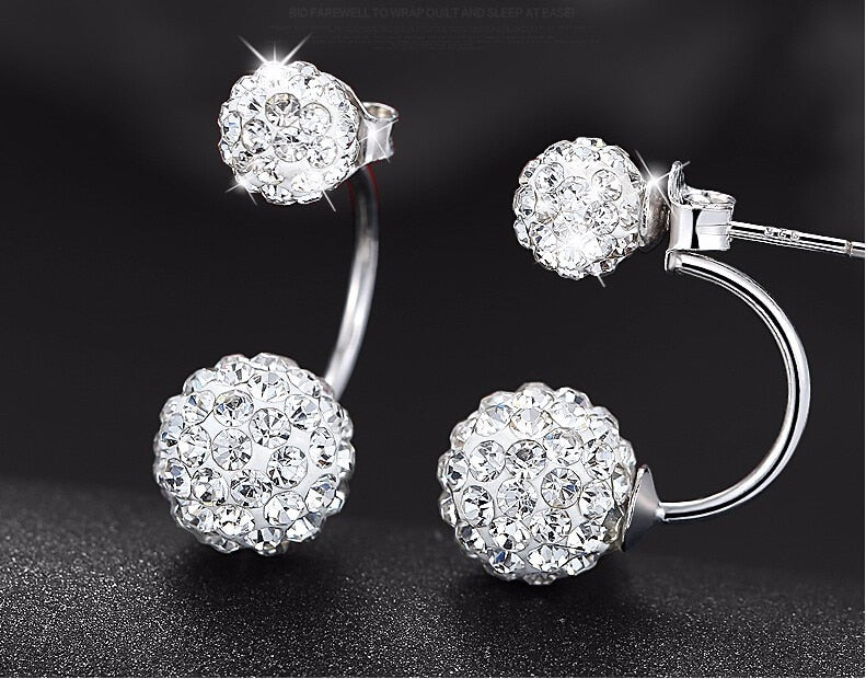 Promotion 925 sterling silver fashion U bend earring shiny Shambhala ladies`stud earrings jewelry allergy free wholesale