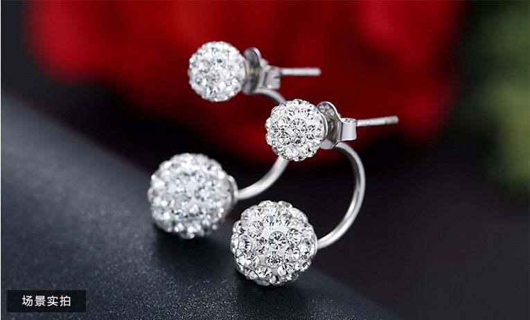 Promotion 925 sterling silver fashion U bend earring shiny Shambhala ladies`stud earrings jewelry allergy free wholesale