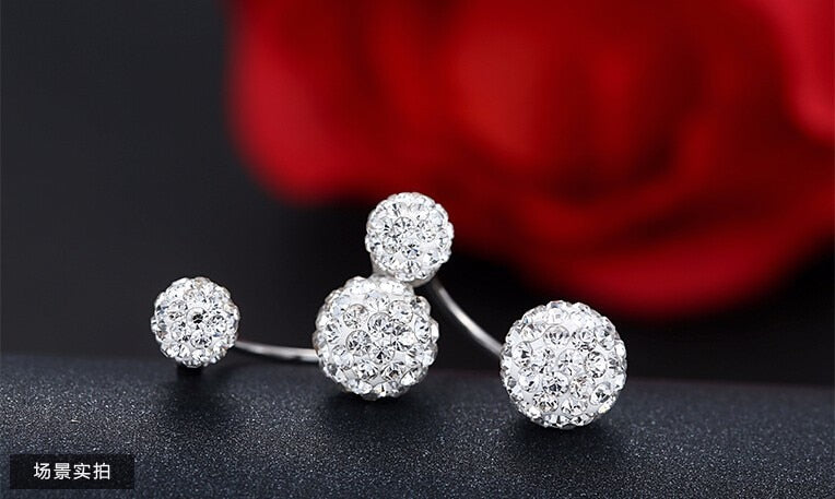 Promotion 925 sterling silver fashion U bend earring shiny Shambhala ladies`stud earrings jewelry allergy free wholesale