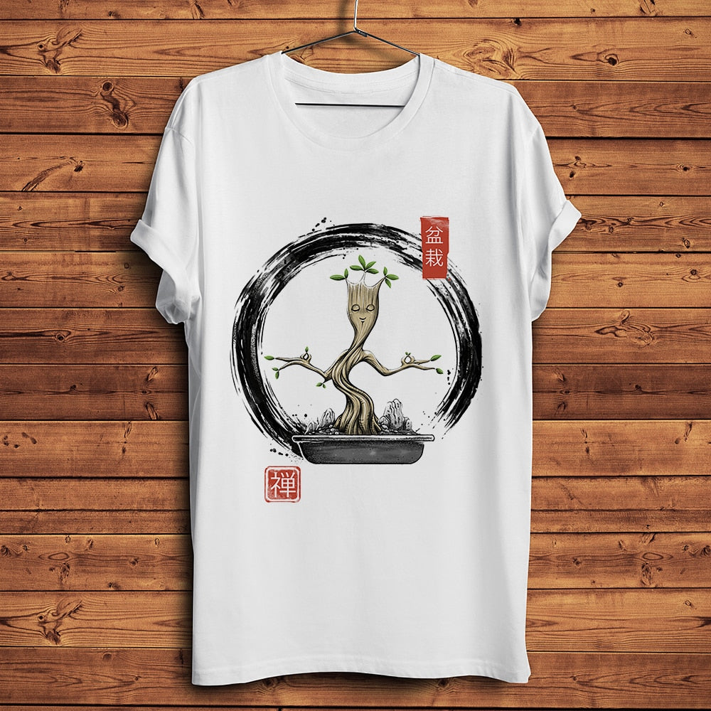PANICORN Traditional Zen Bonsai Meditating Unisex t-shirt