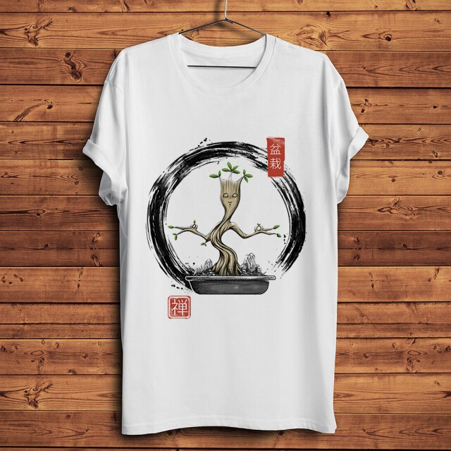 PANICORN Traditional Zen Bonsai Meditating Unisex t-shirt