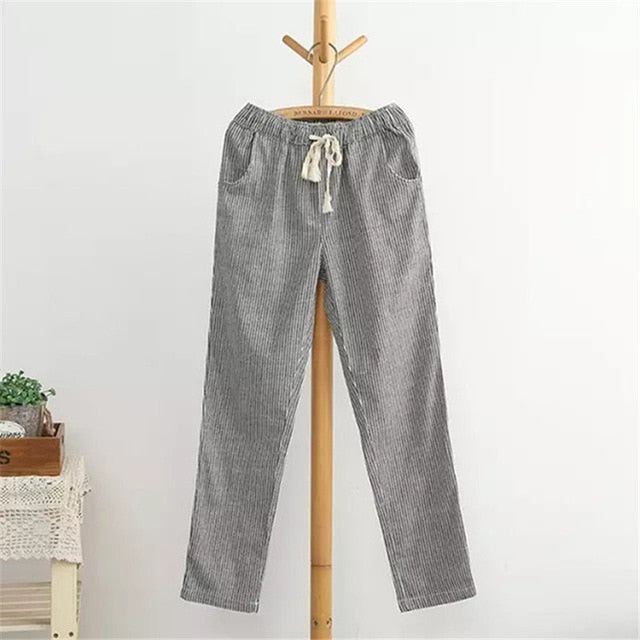 C2C Mall-Bigsweety Cotton Linen Casual Loose Long Ladies Pants