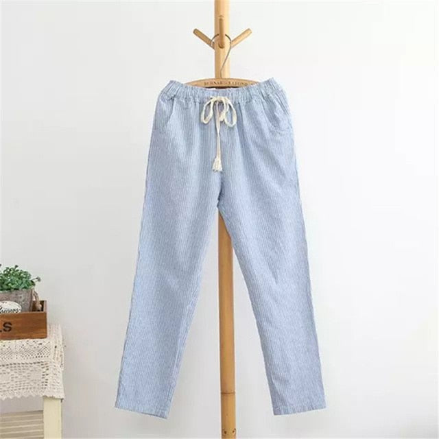 C2C Mall-Bigsweety Cotton Linen Casual Loose Long Ladies Pants