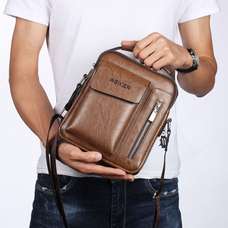 Passionfancy Vintage Crossbody Leather Men Handbag