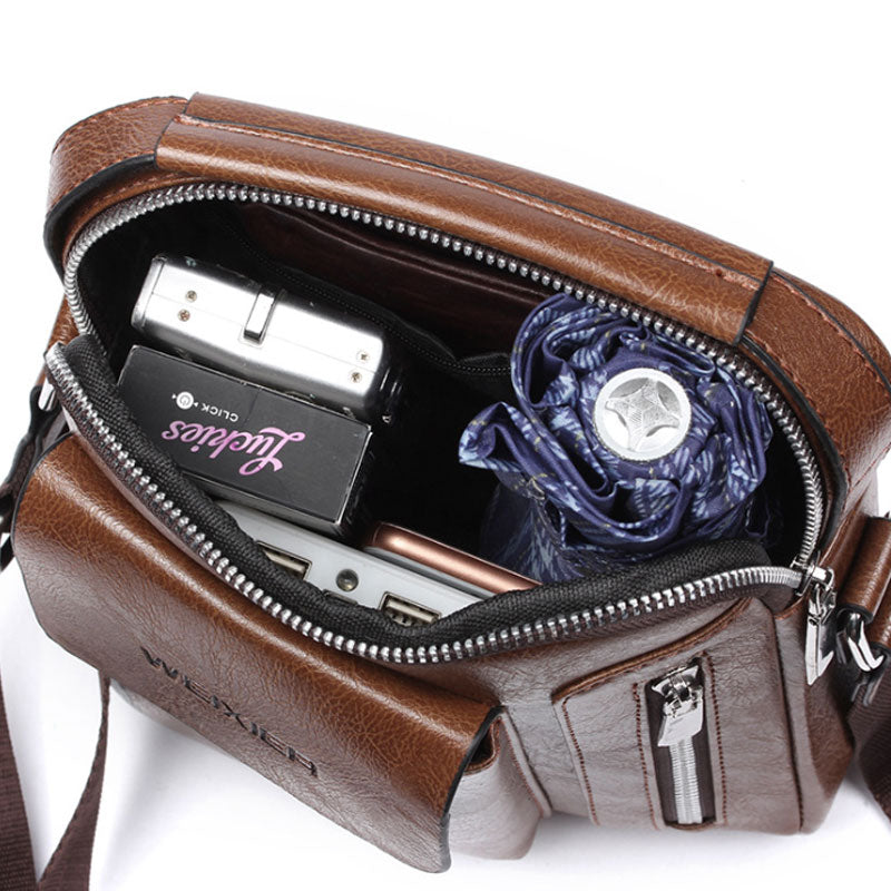 Passionfancy Vintage Crossbody Leather Men Handbag