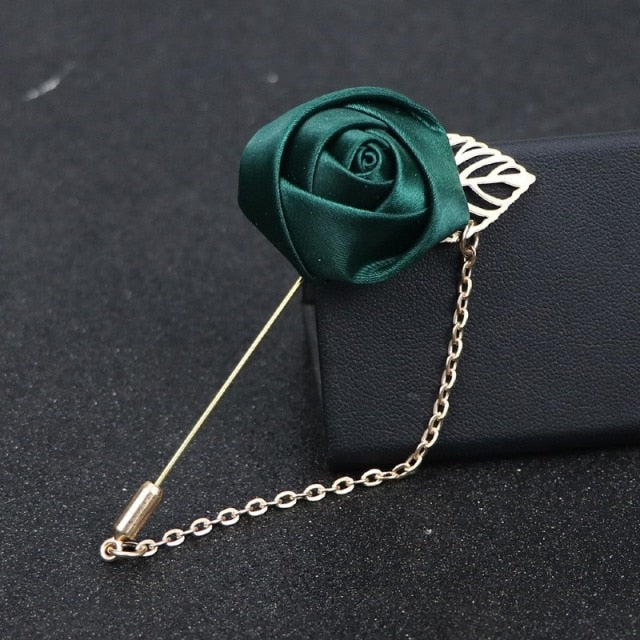 C2C LKY Silk Boutonniere Wedding Pin for Men