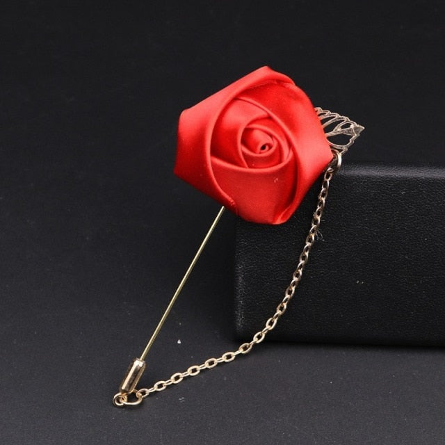C2C LKY Silk Boutonniere Wedding Pin for Men