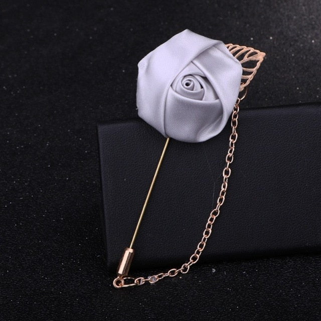 C2C LKY Silk Boutonniere Wedding Pin for Men