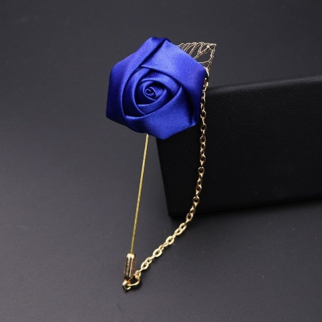 C2C LKY Silk Boutonniere Wedding Pin for Men