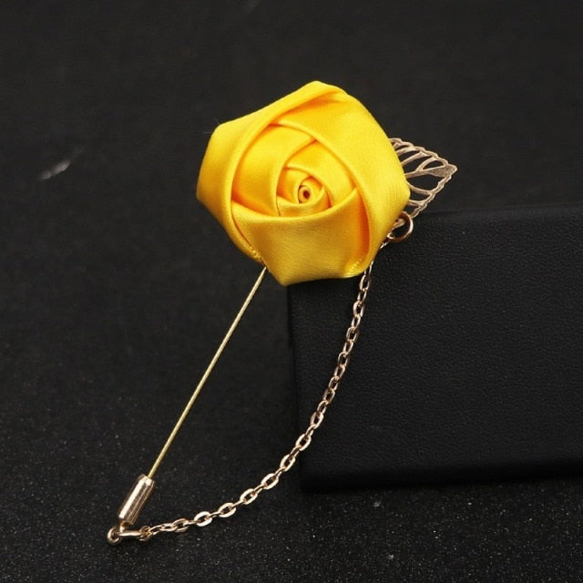 C2C LKY Silk Boutonniere Wedding Pin for Men