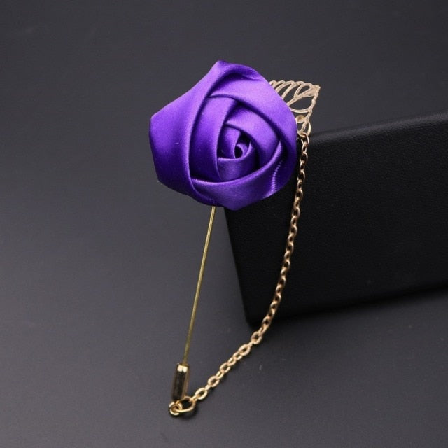 C2C LKY Silk Boutonniere Wedding Pin for Men