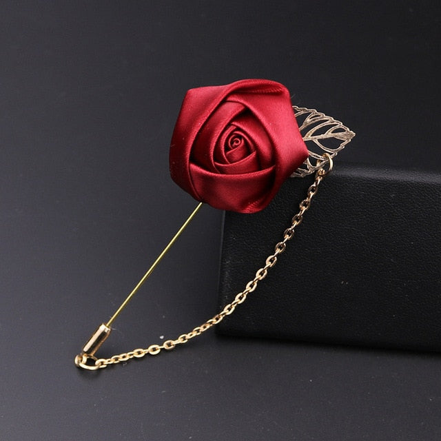 C2C LKY Silk Boutonniere Wedding Pin for Men