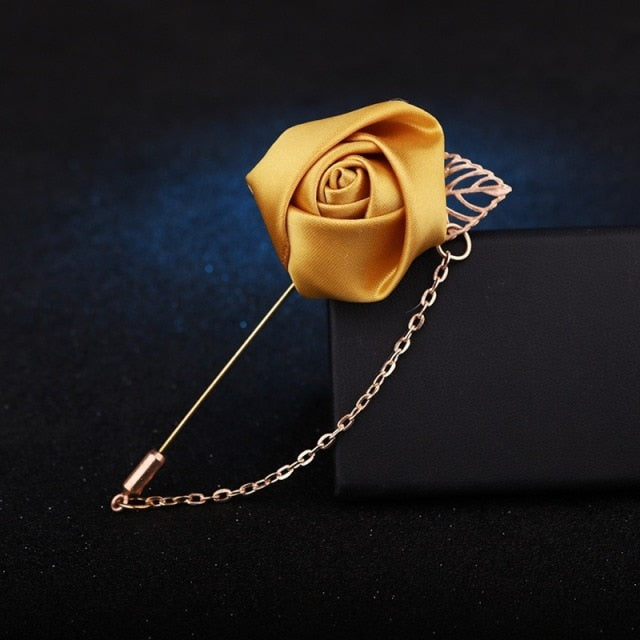 C2C LKY Silk Boutonniere Wedding Pin for Men