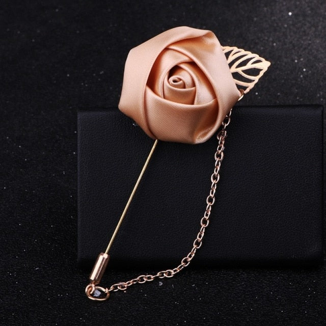 C2C LKY Silk Boutonniere Wedding Pin for Men