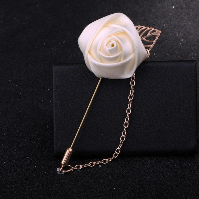C2C LKY Silk Boutonniere Wedding Pin for Men