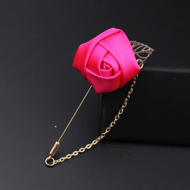 C2C LKY Silk Boutonniere Wedding Pin for Men