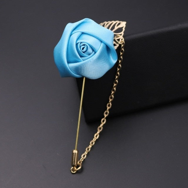 C2C LKY Silk Boutonniere Wedding Pin for Men