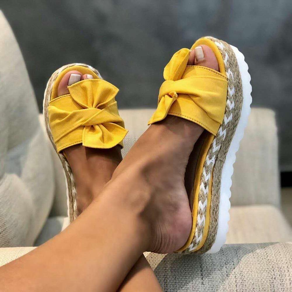 Old Friend Bow Ladies Platform Sandals