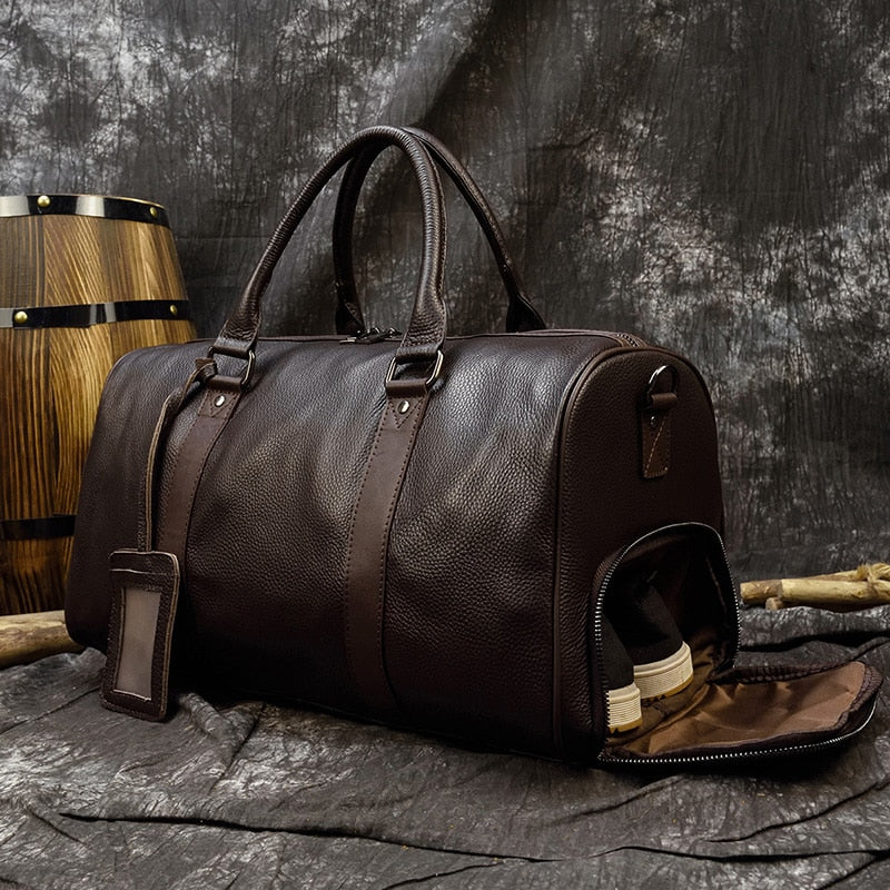 C2C Genuine Soft Real Leather Men & Women Travel Bag