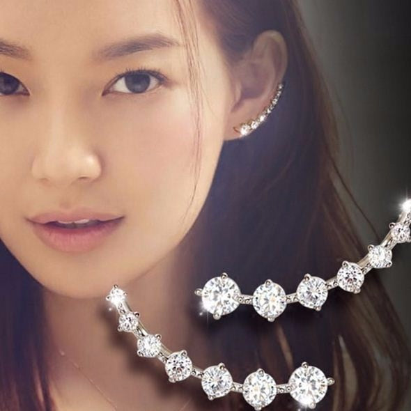 New Fashion High Quality Super Shiny Zircon 925 Sterling Silver Stud Earring for Women Jewelry Wholesale Gift Oorbellen
