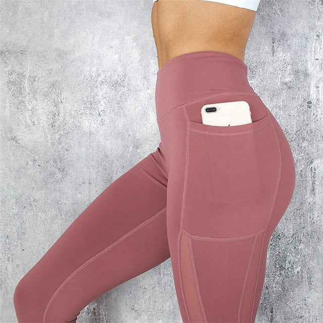 SVOKOR  Fitness Ladies High Waist  Pocket Leggins